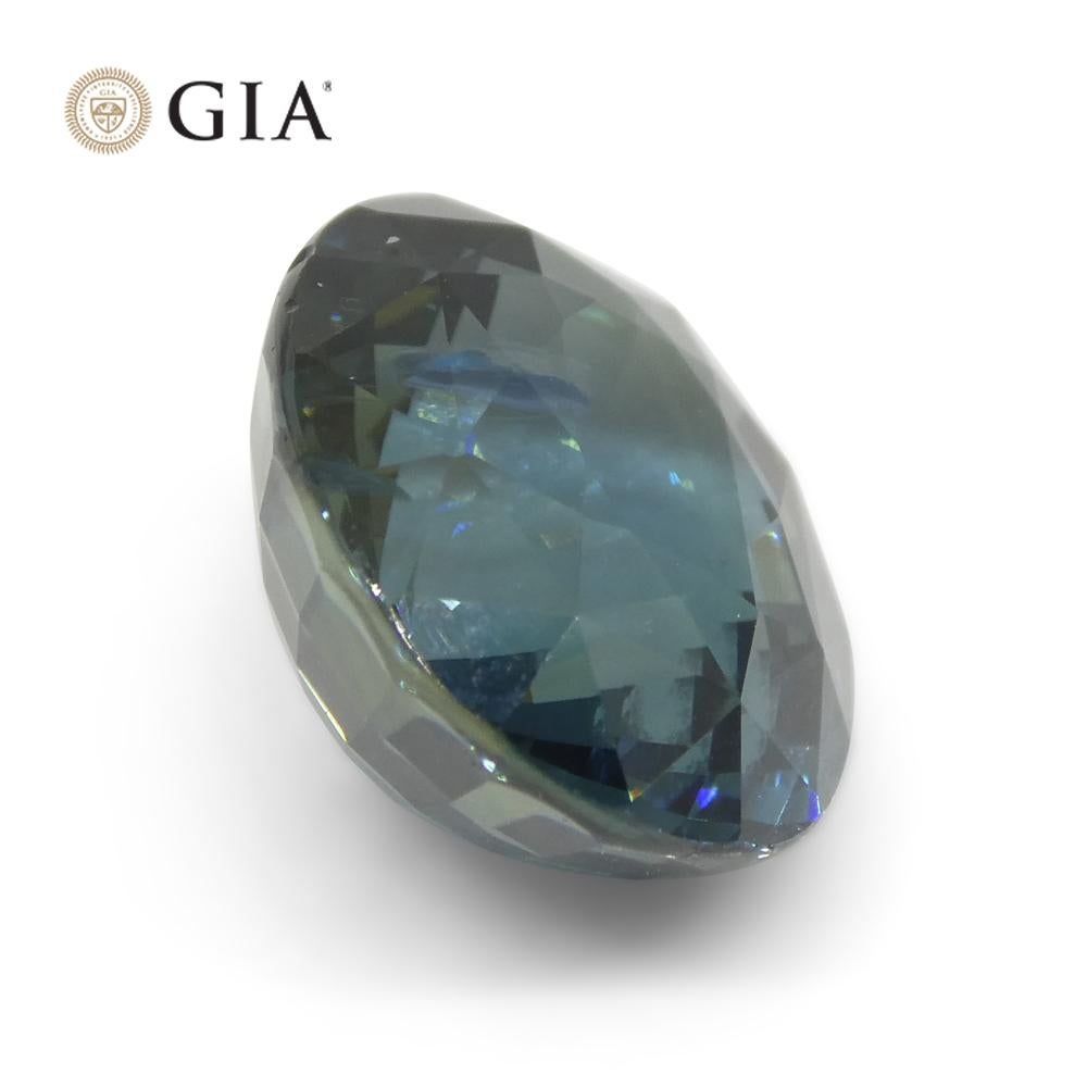 Zafiro Sirena Azul Teal Ovalado de 6,84 ct Certificado GIA Etiopía en venta 4