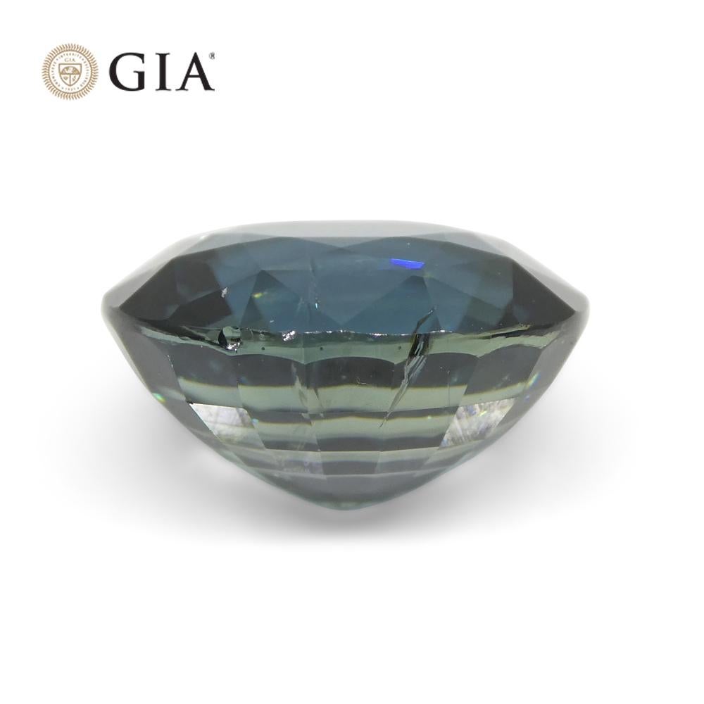 Zafiro Sirena Azul Teal Ovalado de 6,84 ct Certificado GIA Etiopía en venta 5