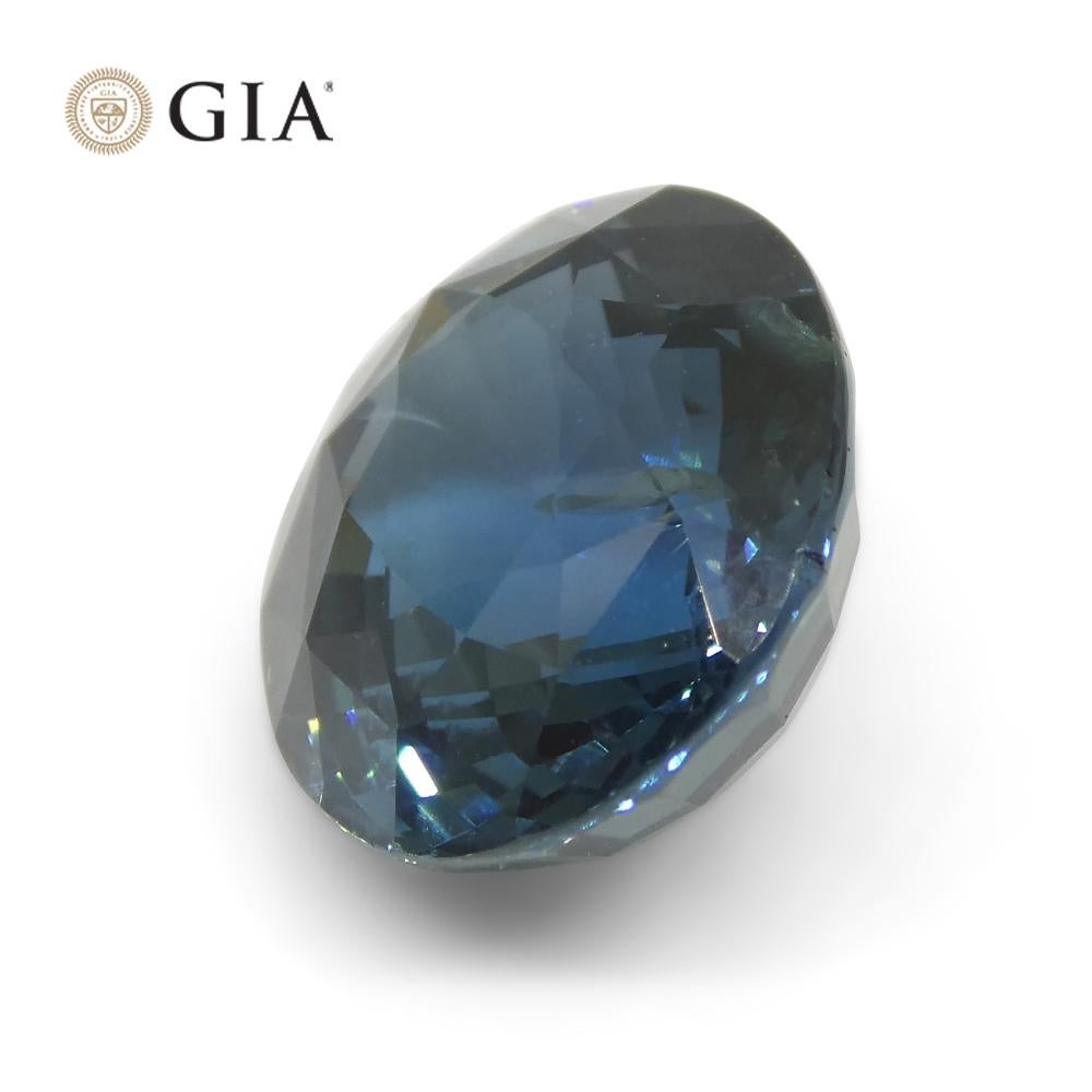Zafiro Sirena Azul Teal Ovalado de 6,84 ct Certificado GIA Etiopía en venta 6