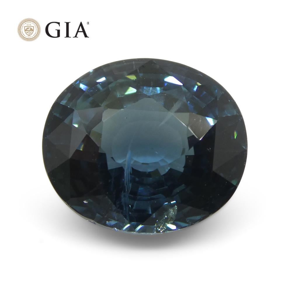 6.84ct Oval Teal Blue Mermaid Sapphire GIA Certified Ethiopia For Sale 4