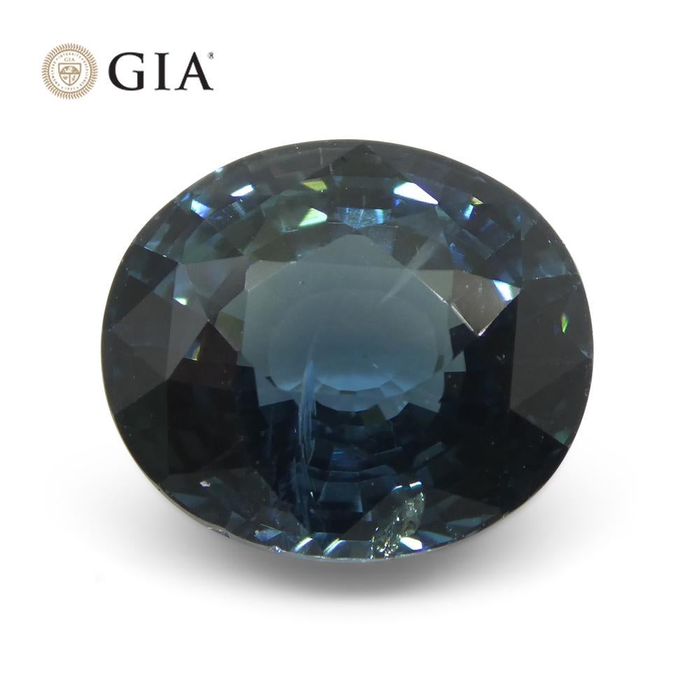 Zafiro Sirena Azul Teal Ovalado de 6,84 ct Certificado GIA Etiopía en venta 7