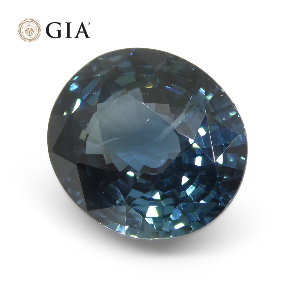Oval Cut 6.84ct Oval Teal Blue Mermaid Sapphire GIA Certified Ethiopia For Sale