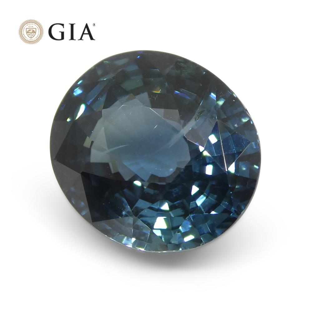 Zafiro Sirena Azul Teal Ovalado de 6,84 ct Certificado GIA Etiopía en venta 1