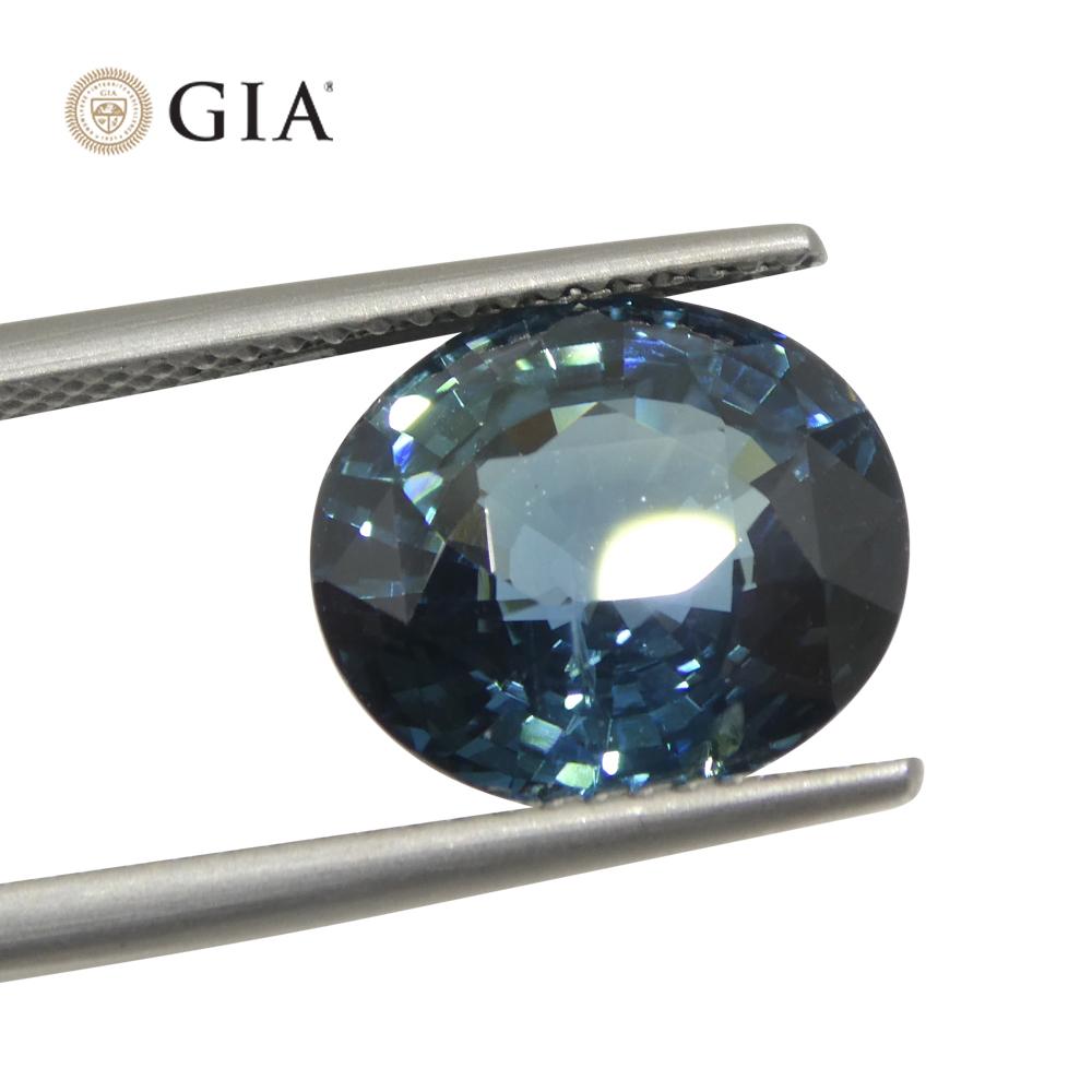 6.84ct Oval Teal Blue Mermaid Sapphire GIA Certified Ethiopia In New Condition For Sale In Toronto, Ontario