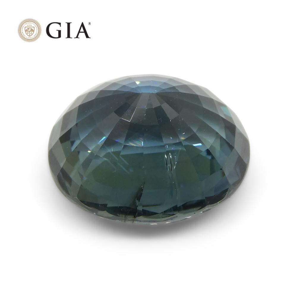Zafiro Sirena Azul Teal Ovalado de 6,84 ct Certificado GIA Etiopía en venta 3
