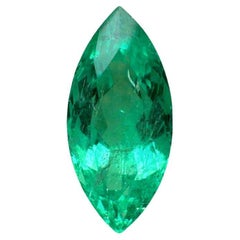 6.84cts 18.5x9 Natural Green Marquise Colombian Emerald - Earth-Mined Gem