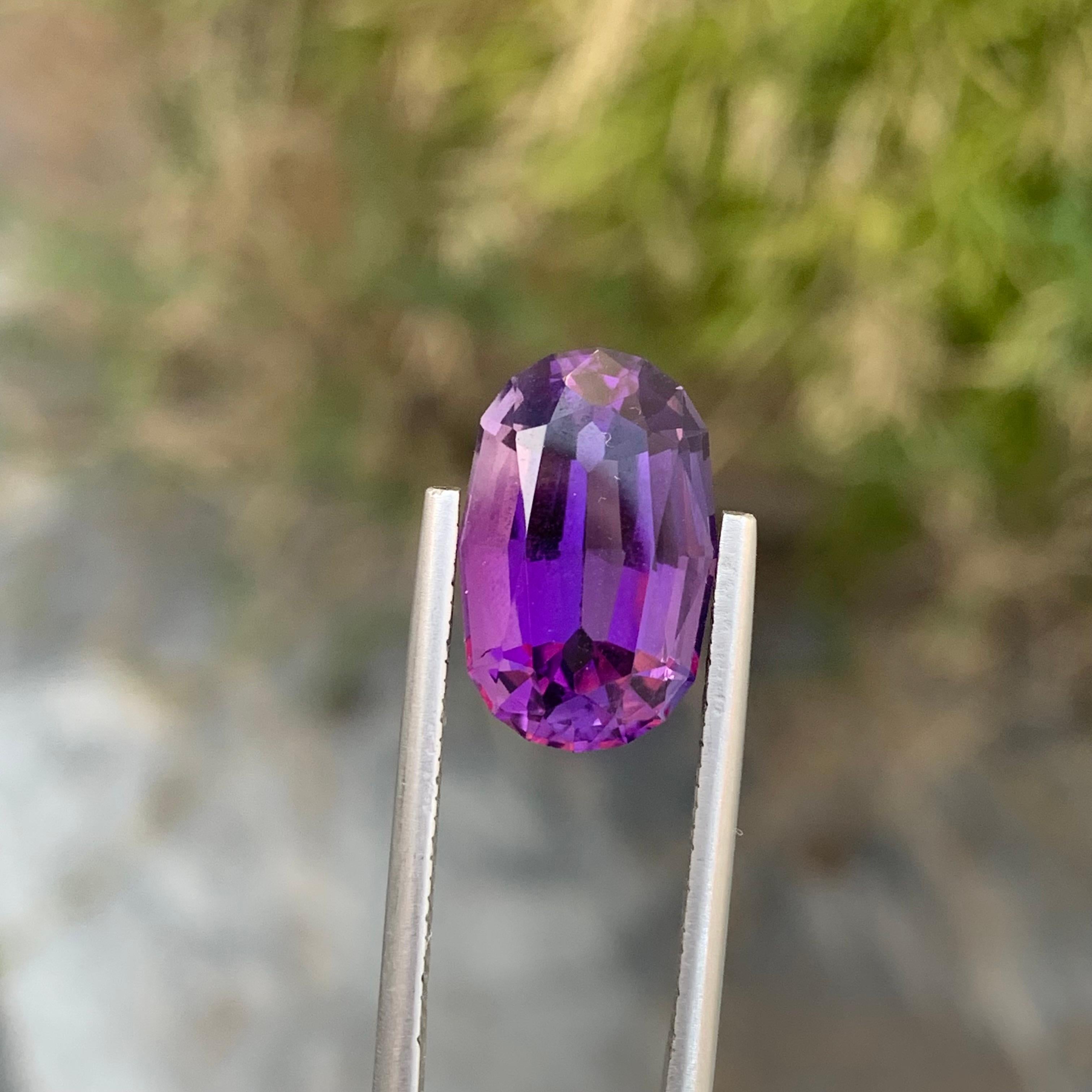 Loser Amethyst
Gewicht: 6,85 Karat
Abmessung: 15.1 x 9.8 x 7.8 Mm
Farbe: Violett
Herkunft: Brasilien
Behandlung: Nicht
Zertifikat: Auf Anfrage
Die Form: Oval

Der Amethyst, eine atemberaubende Quarzart, die für ihren faszinierenden violetten Farbton