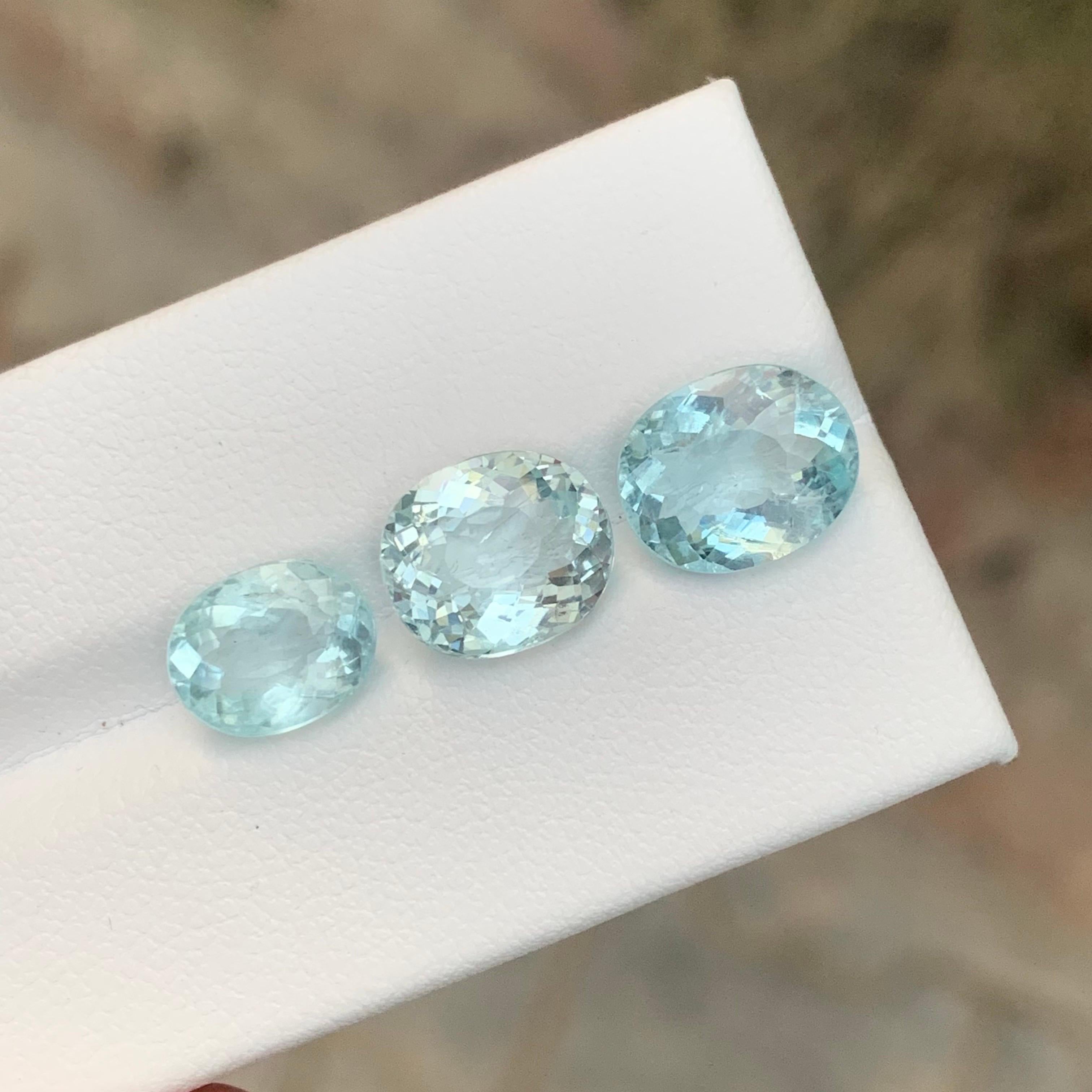 Juego de aguamarina suelta natural de 6,85 quilates procedente de una mina nigeriana en venta 4