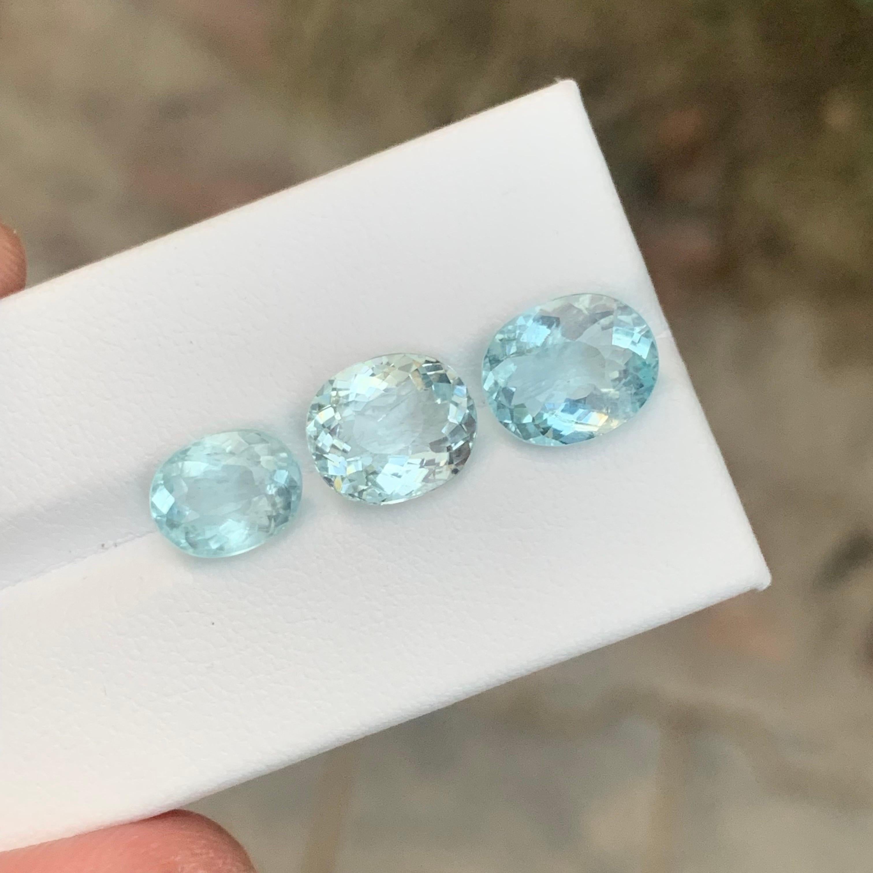 Juego de aguamarina suelta natural de 6,85 quilates procedente de una mina nigeriana en venta 5