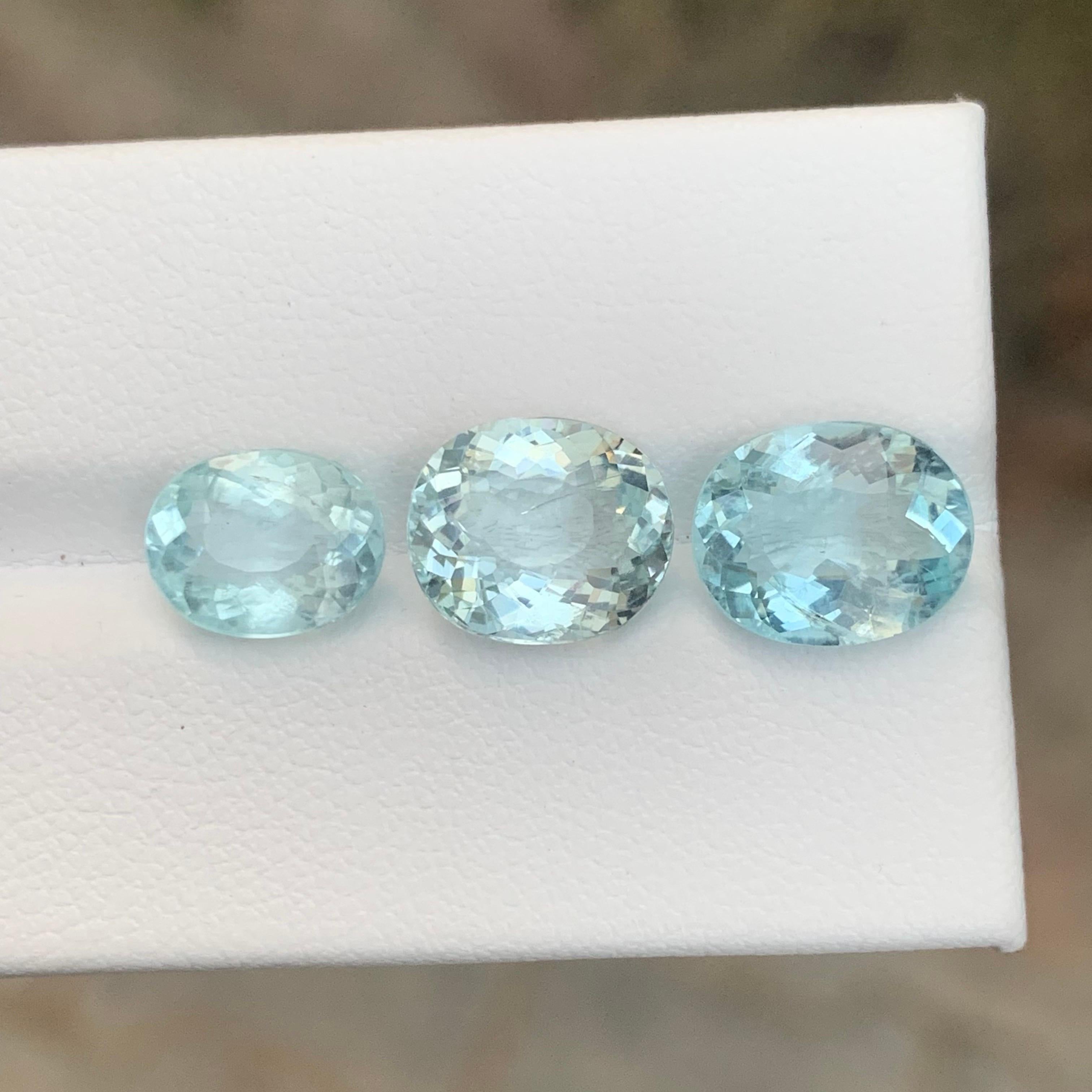 Juego de aguamarina suelta natural de 6,85 quilates procedente de una mina nigeriana en venta 6