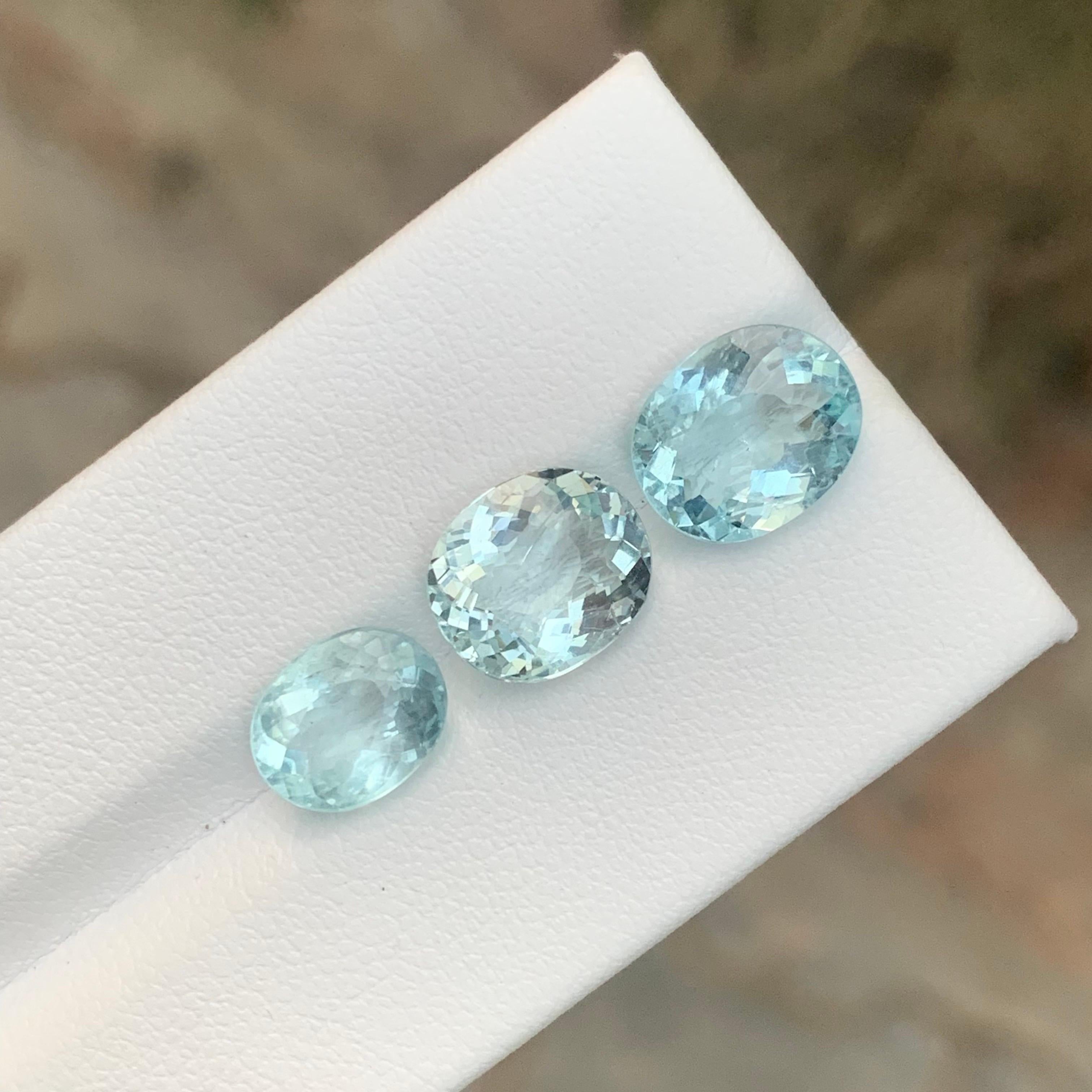 Juego de aguamarina suelta natural de 6,85 quilates procedente de una mina nigeriana en venta 7