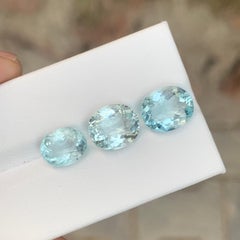 6.85 Carat Natural Loose Aquamarine Set From Nigerian Mine