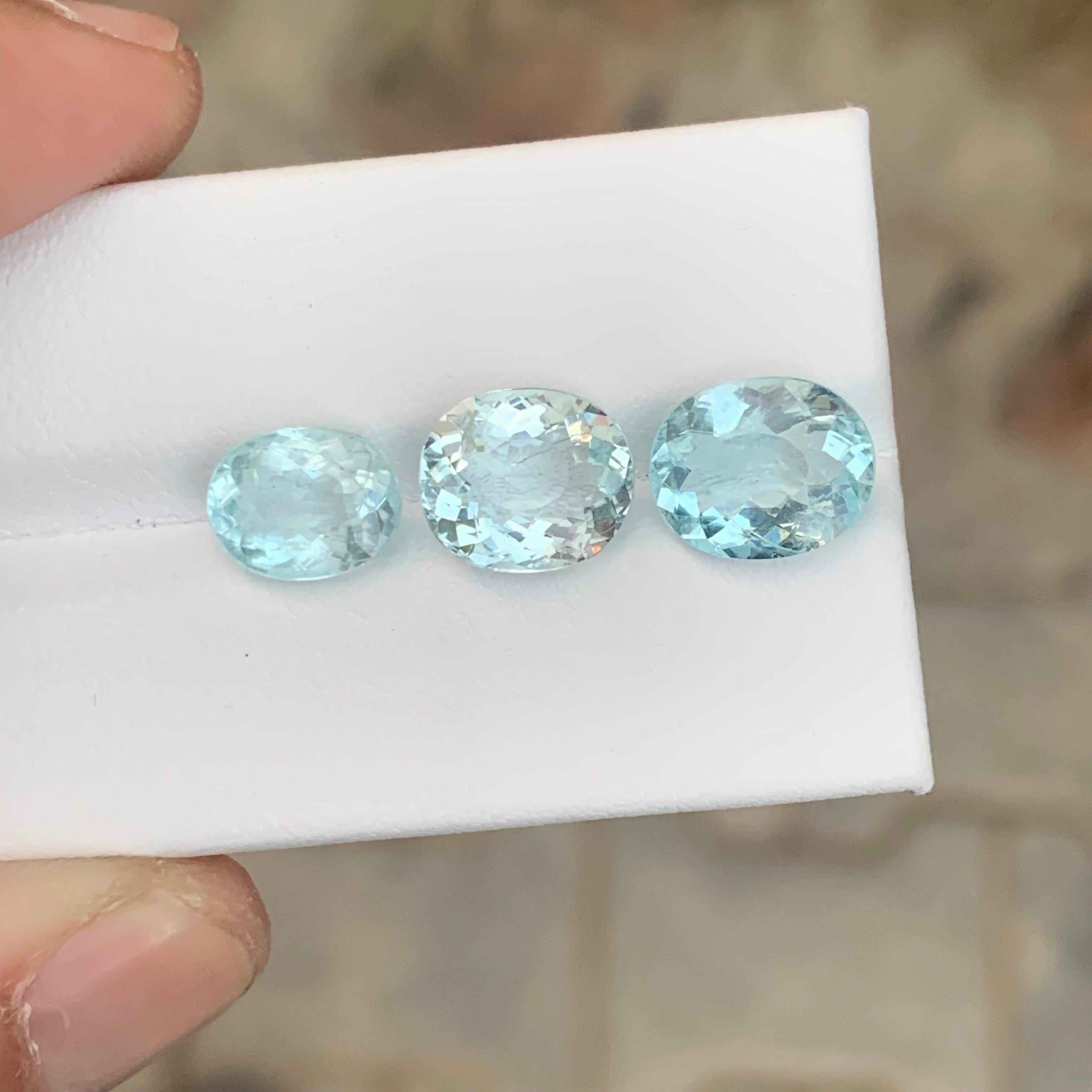 Juego de aguamarina suelta natural de 6,85 quilates procedente de una mina nigeriana Artes y manualidades en venta