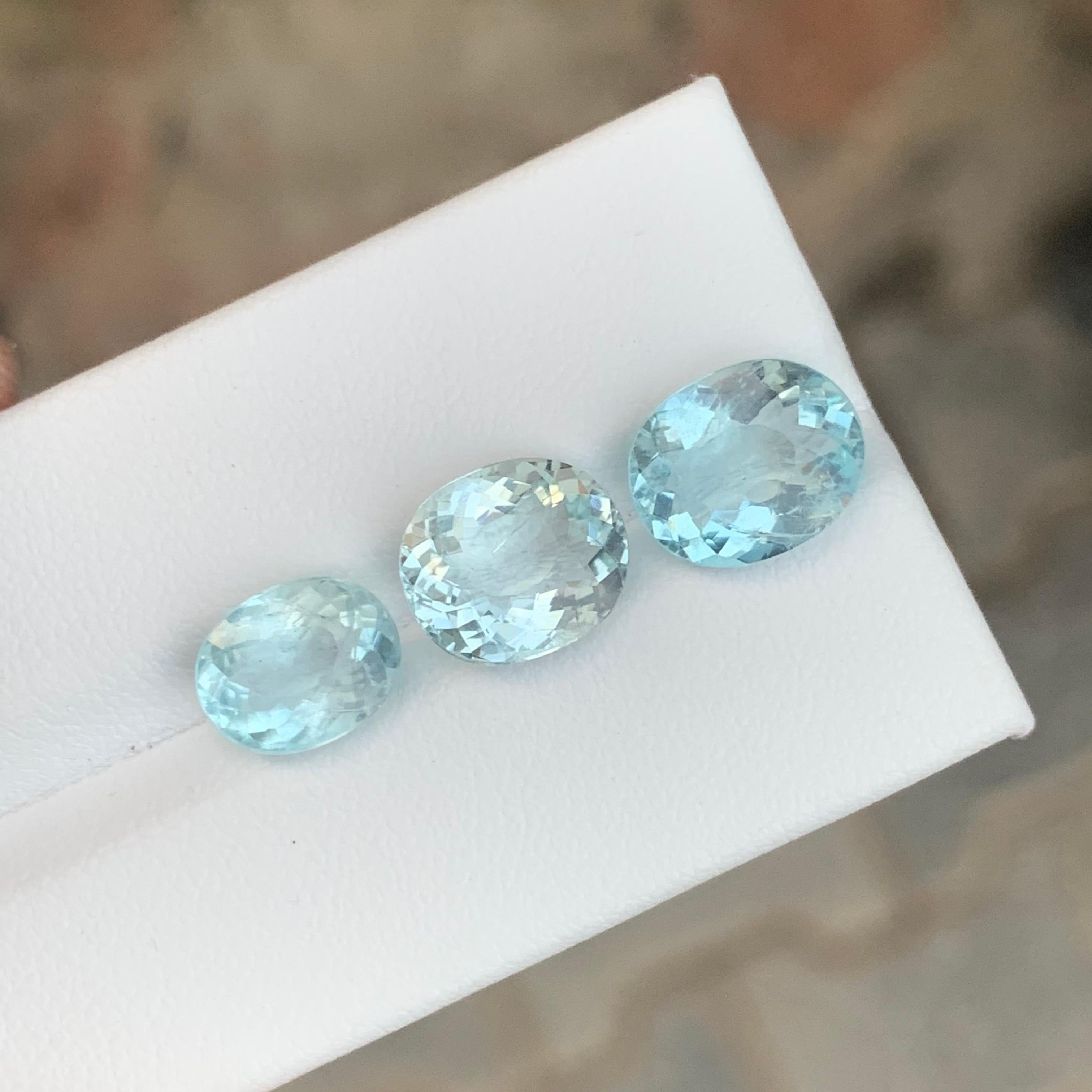 Femenino o masculino Juego de aguamarina suelta natural de 6,85 quilates procedente de una mina nigeriana en venta