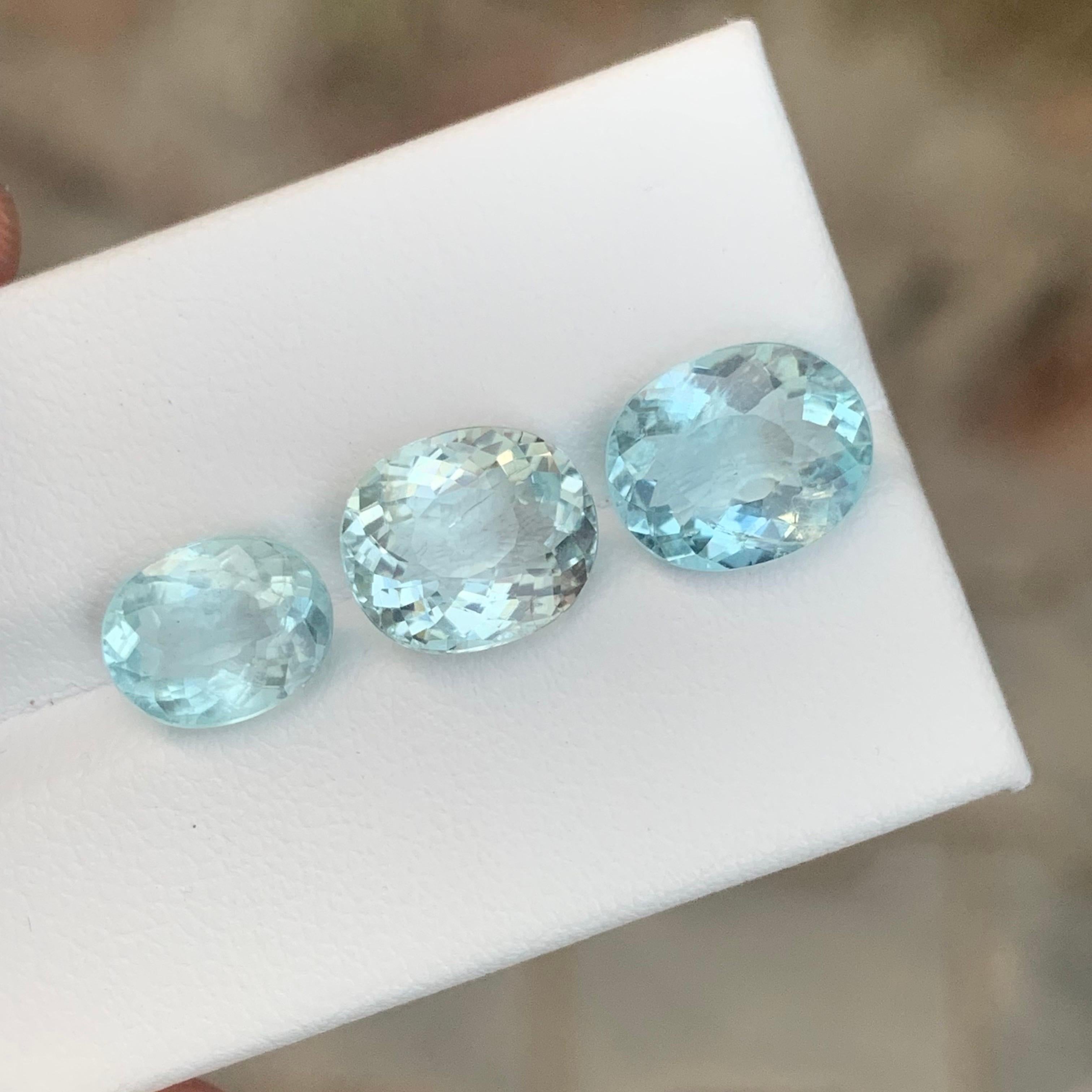 Juego de aguamarina suelta natural de 6,85 quilates procedente de una mina nigeriana en venta 1