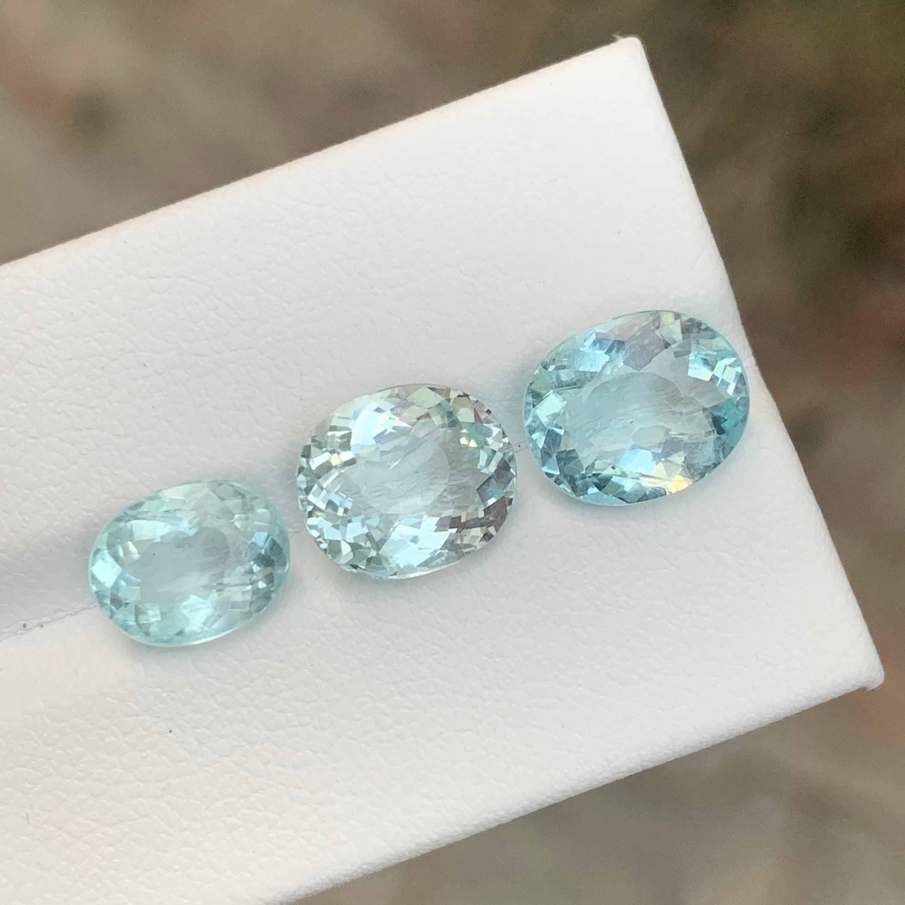 Juego de aguamarina suelta natural de 6,85 quilates procedente de una mina nigeriana en venta 2
