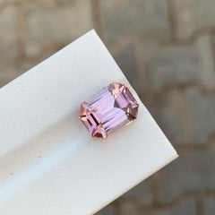 6.85 Carat Natural Loose Light Purple Tourmaline Emerald Shape Gemstone