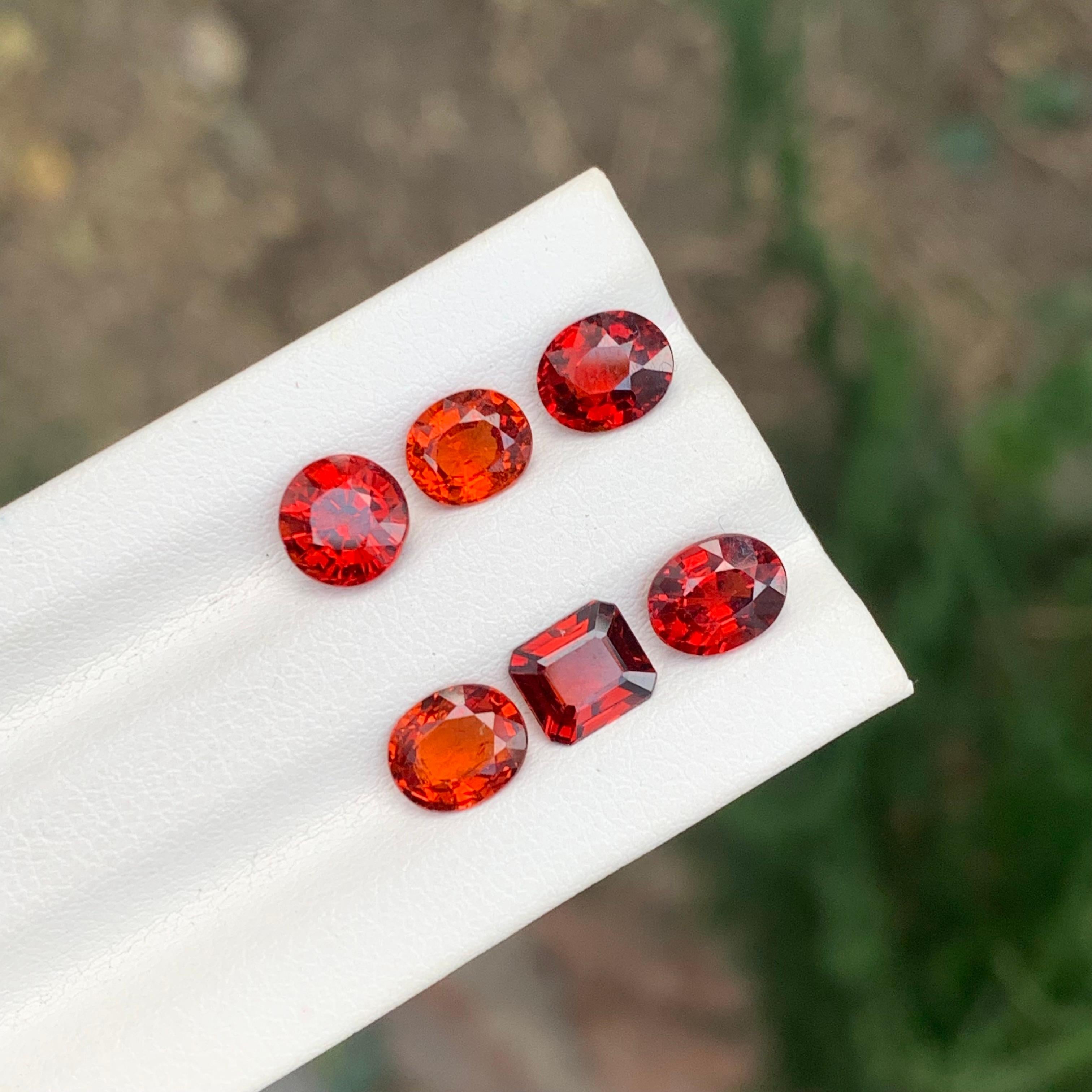Loose Spessartine Garnet Lot 
Weight: 6.85 Carats
Sizes: 0.90 To 1.50 Carat 
Colour: Orange
Treatment: Non
Shape: Mix Shape 
Certificate: On Demand


Spessartine garnet, often referred to simply as spessartine, is a captivating gemstone prized for
