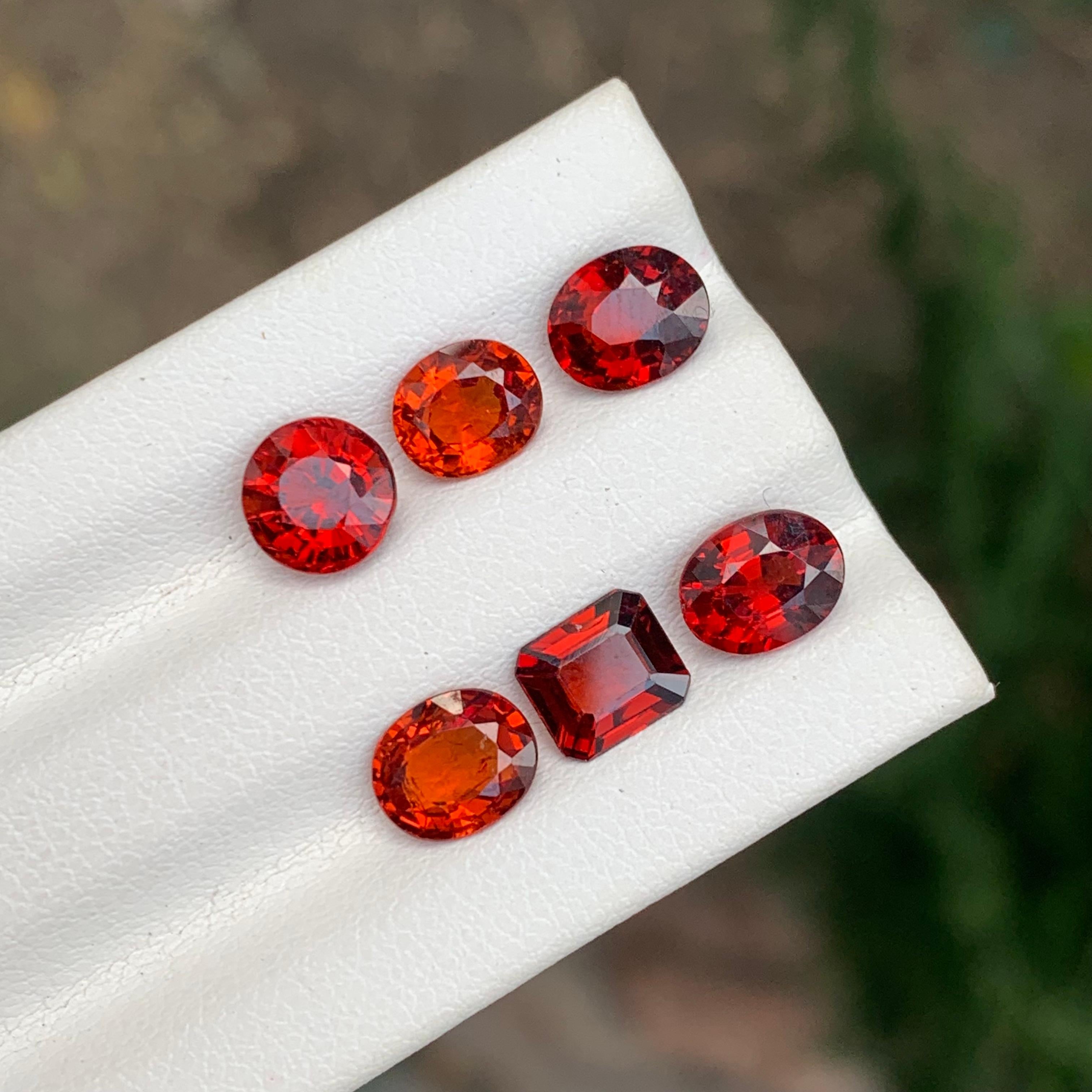 Arts and Crafts 6.85 Carat Natural Loose Spessartine Garnet Lot For Jewellery Making For Sale