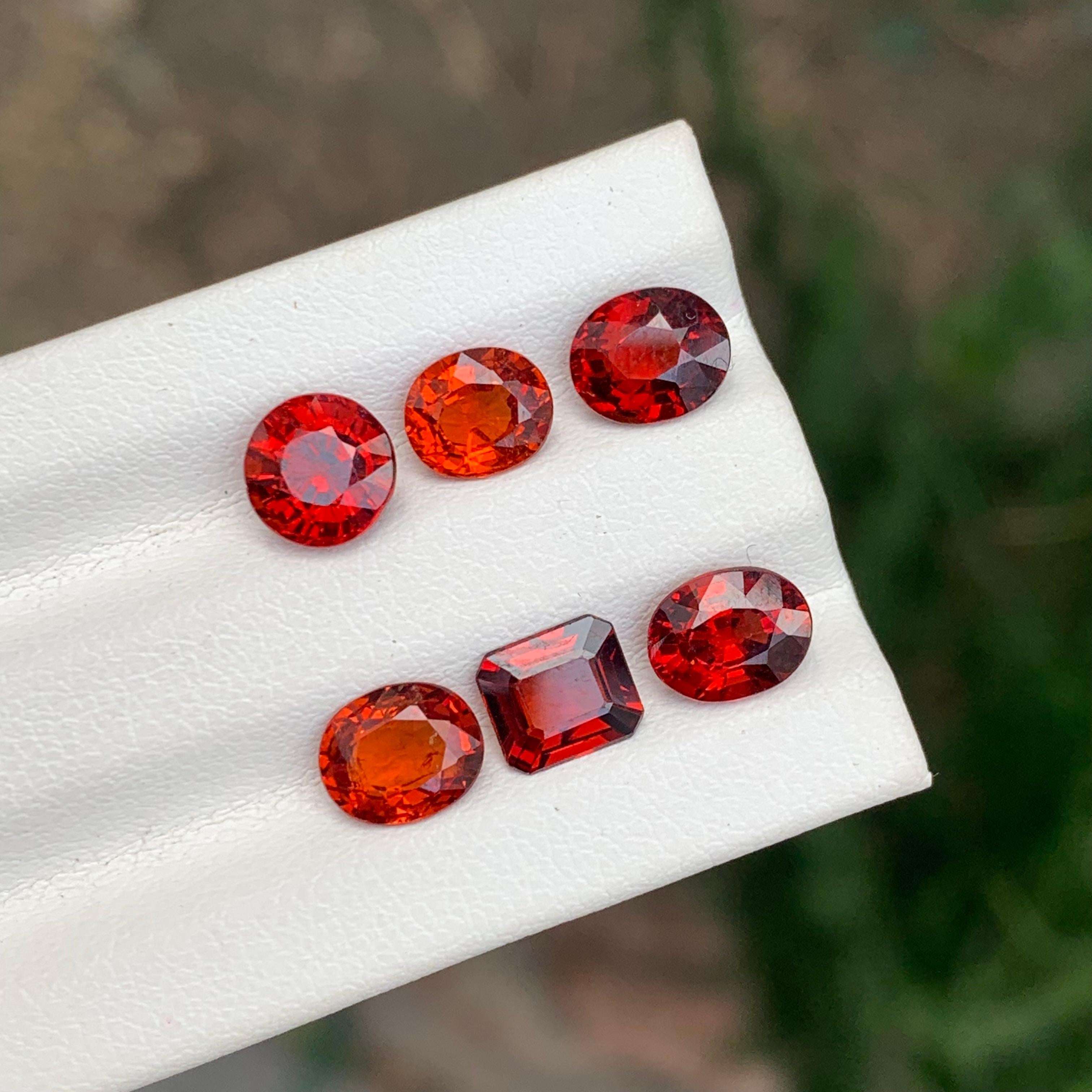 Women's or Men's 6.85 Carat Natural Loose Spessartine Garnet Lot For Jewellery Making For Sale