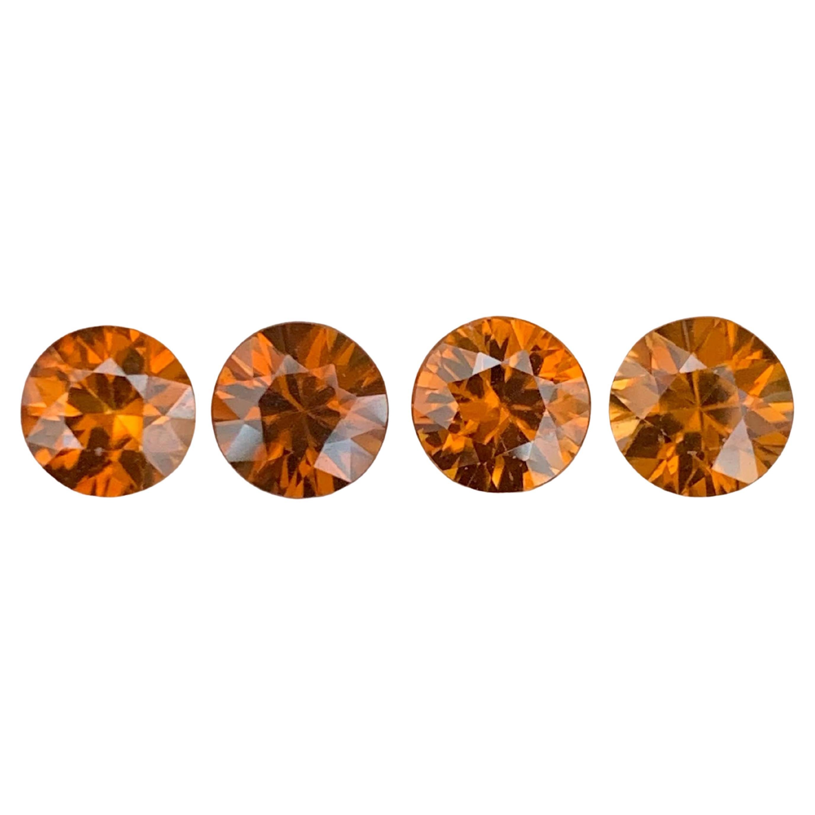 6.85 Carat Natural Loose Yellowish Golden Zircon Set Round Cut African Gemstone For Sale