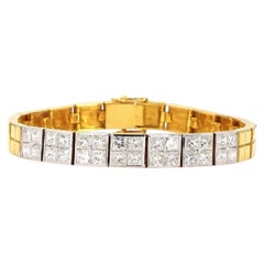 Pulsera de oro con un diamante de 6,85 quilates de talla princesa
