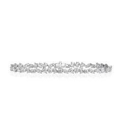 6.85ct Fancy Shape Diamond Tennis Bracelet in 18k White Gold
