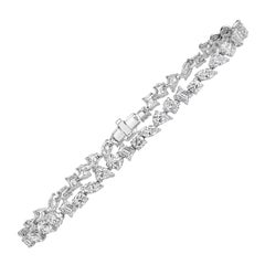 6.85ct Fancy Shape Diamond Tennis Bracelet in 18k White Gold