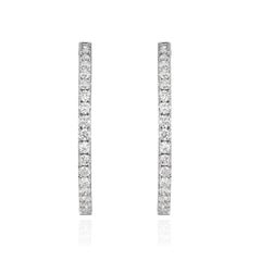 6.85ct Round Brilliant Cut Diamond Hoop Earrings