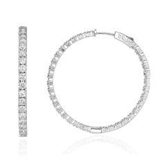 6.85ct Round Brilliant Cut Diamond Hoop Earrings