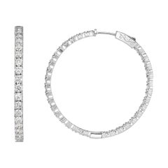6.85ct Round Brilliant Cut Diamond Hoop Earrings
