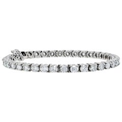6.85ctw 14K White Gold 42 Diamond Tennis Bracelet G/Si1