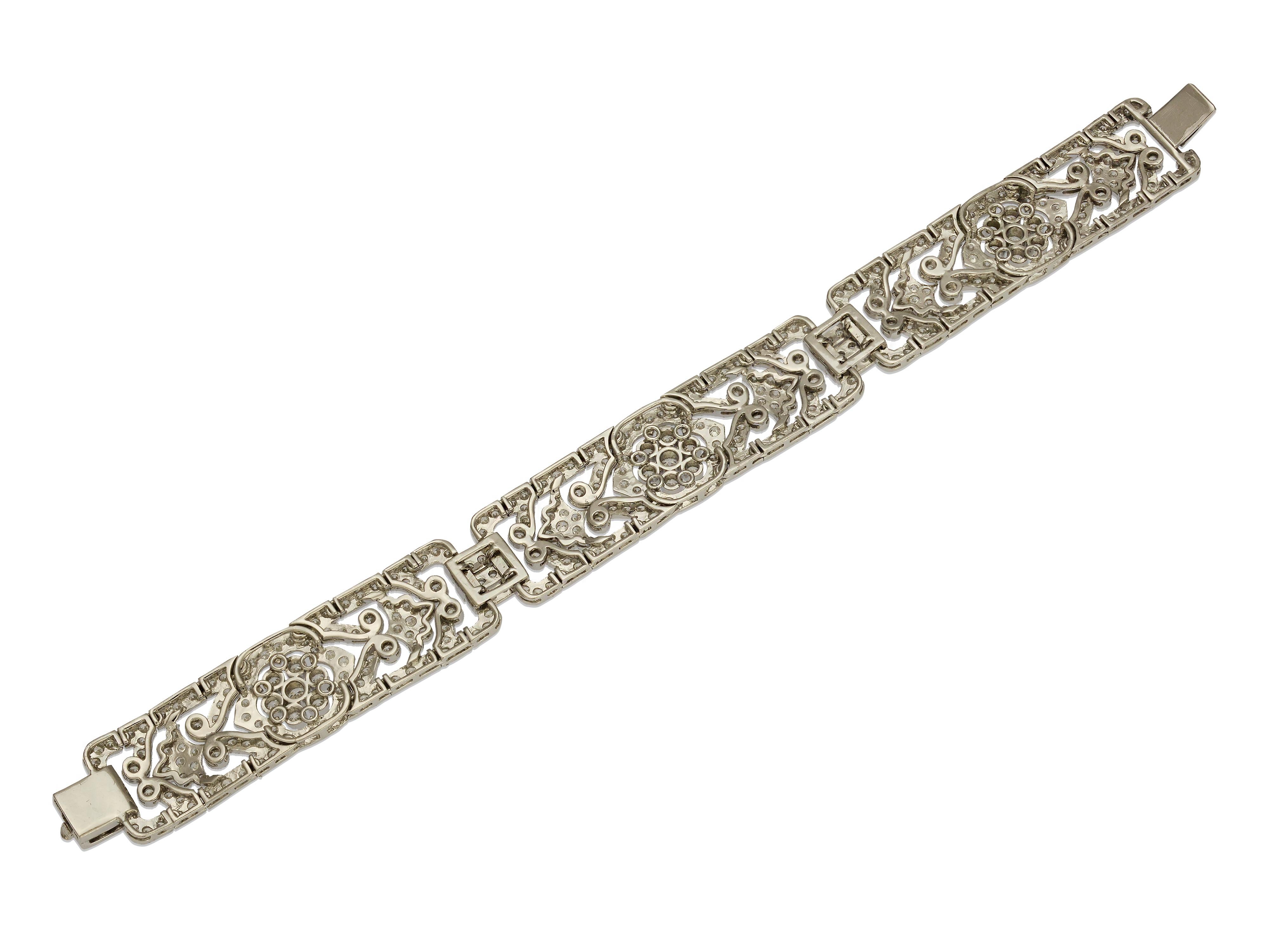 Women's 6.86 Carat Diamond Bracelet with Floral Accents
