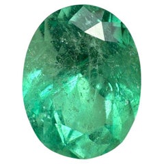 6.86 Carat Spring Green Colombian Emerald Oval Cut - May Birthstone Gem