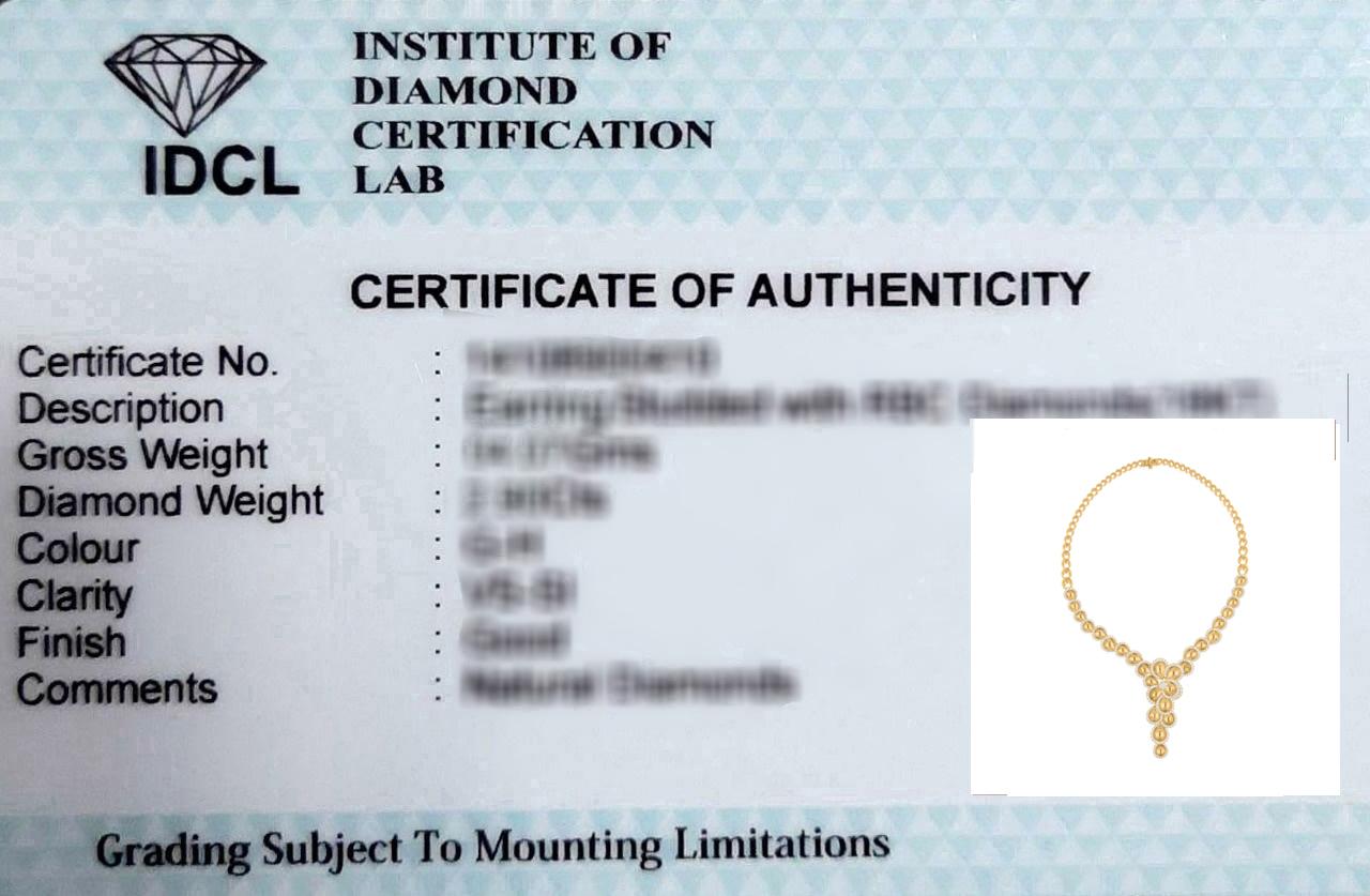 6,87 carati SI Clarity HI Color Collana di diamanti in oro giallo 18 carati In condizioni Nuovo in vendita a Diera, Dubai
