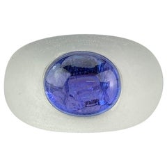 6.87 Tanzanite and Rock Crystal Band Ring