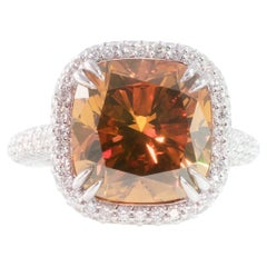 6.88-carat Fancy Dark Brownish Orange "Cognac" Diamond Cocktail Ring GIA