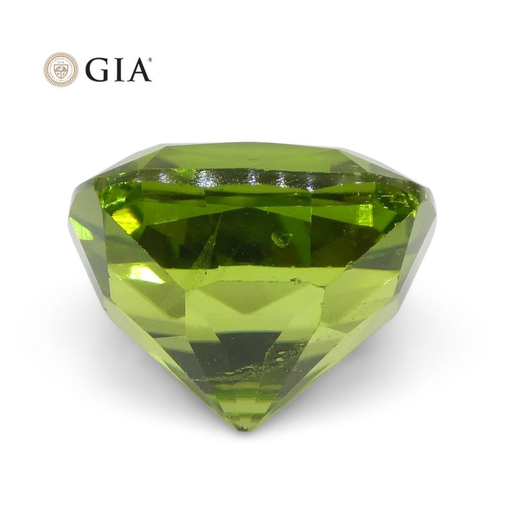 6.88ct Cushion Yellowish Green Peridot GIA Certified For Sale 7