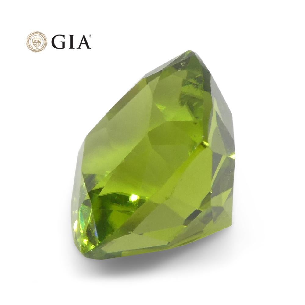 6.88ct Cushion Yellowish Green Peridot GIA Certified For Sale 8