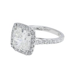 6.89 Carat Radiant Diamond Ring Brilliant White 18K White Gold