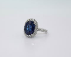 6.89 Carat Sapphire & Diamond Ring