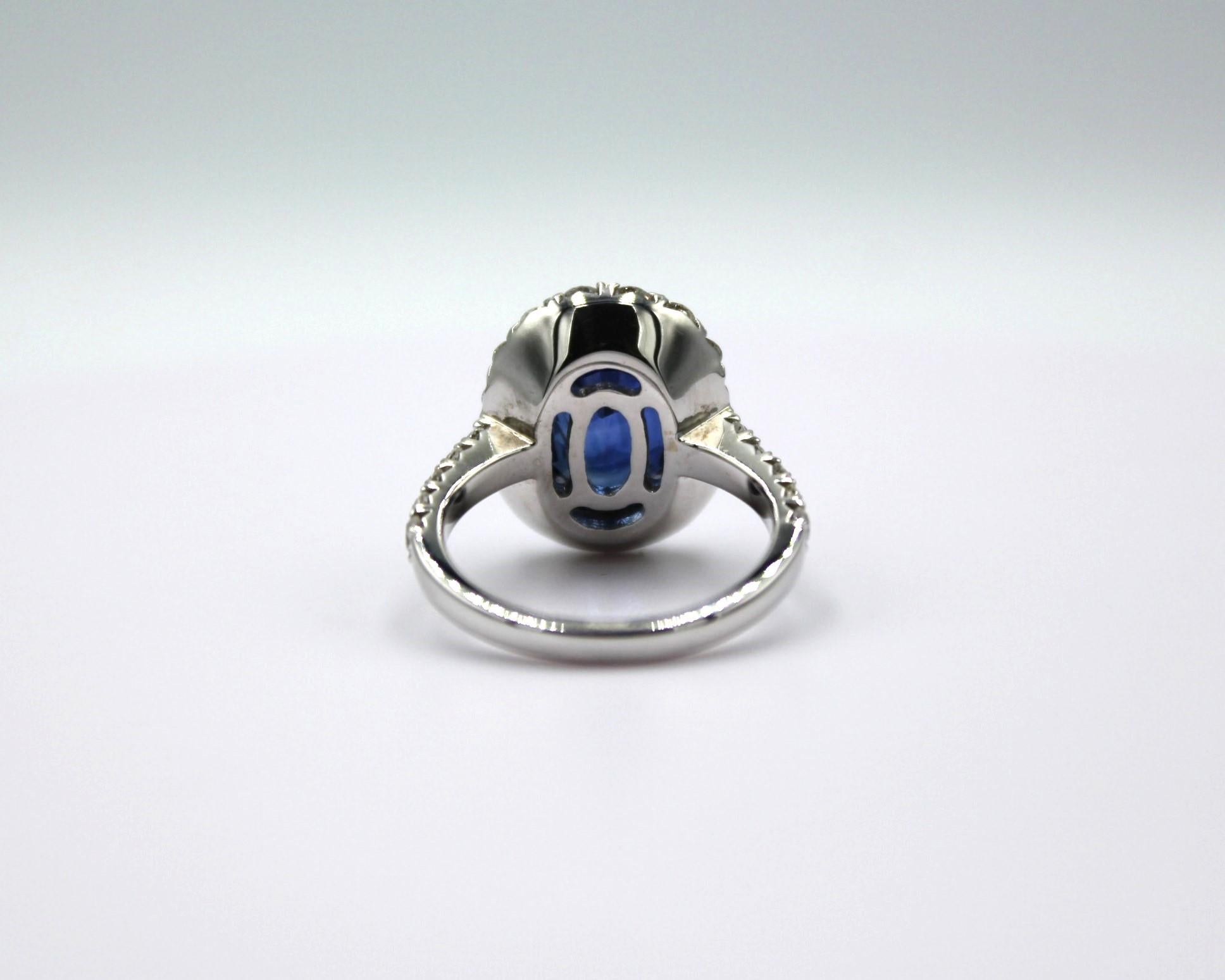 6.89 Carat Sapphire & Diamond Ring In New Condition For Sale In New York, NY