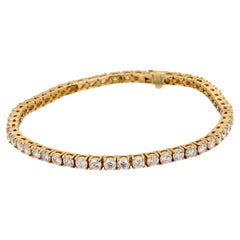 6,89 Karat Gesamtgewicht Diamant 14k Gelbgold Tennisarmband