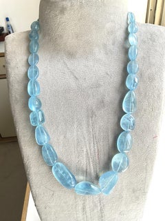 689.65 cts Aquamarine necklace smooth 1 Strand Necklace Top Quality Natural Gem