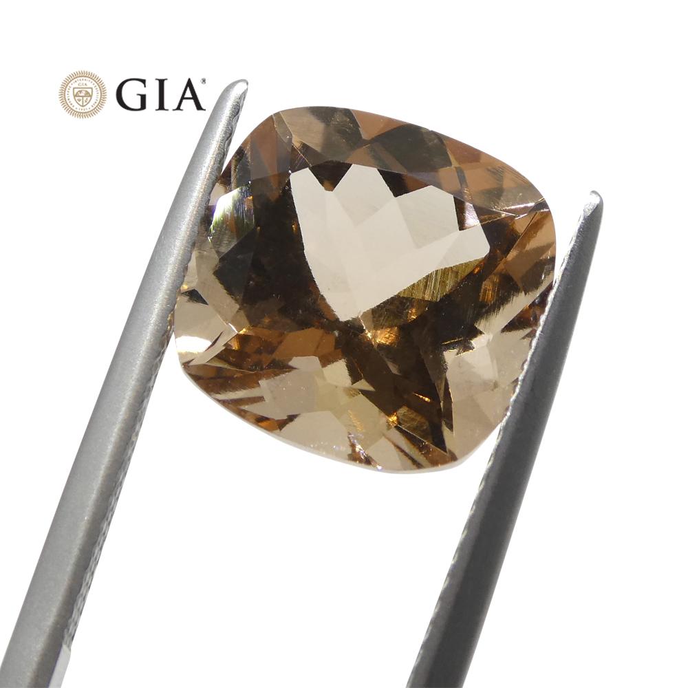 6.8ct Cushion Pinkish Orange Morganite GIA Certified For Sale 5