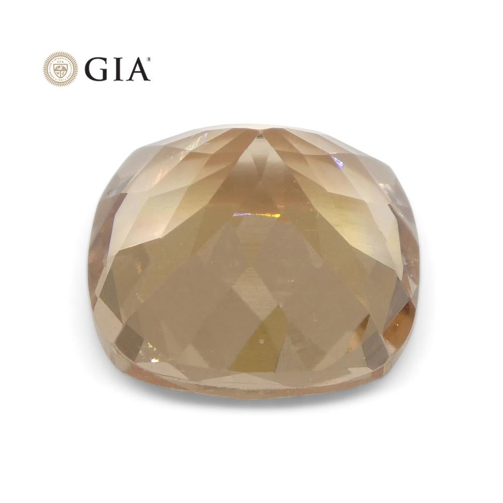 6.8ct Cushion Pinkish Orange Morganite GIA Certified For Sale 6