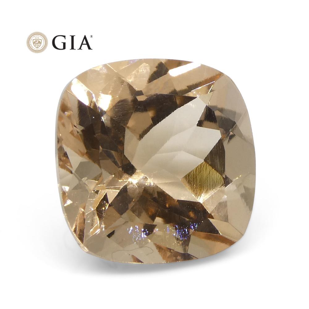 6.8ct Cushion Pinkish Orange Morganite GIA Certified For Sale 8