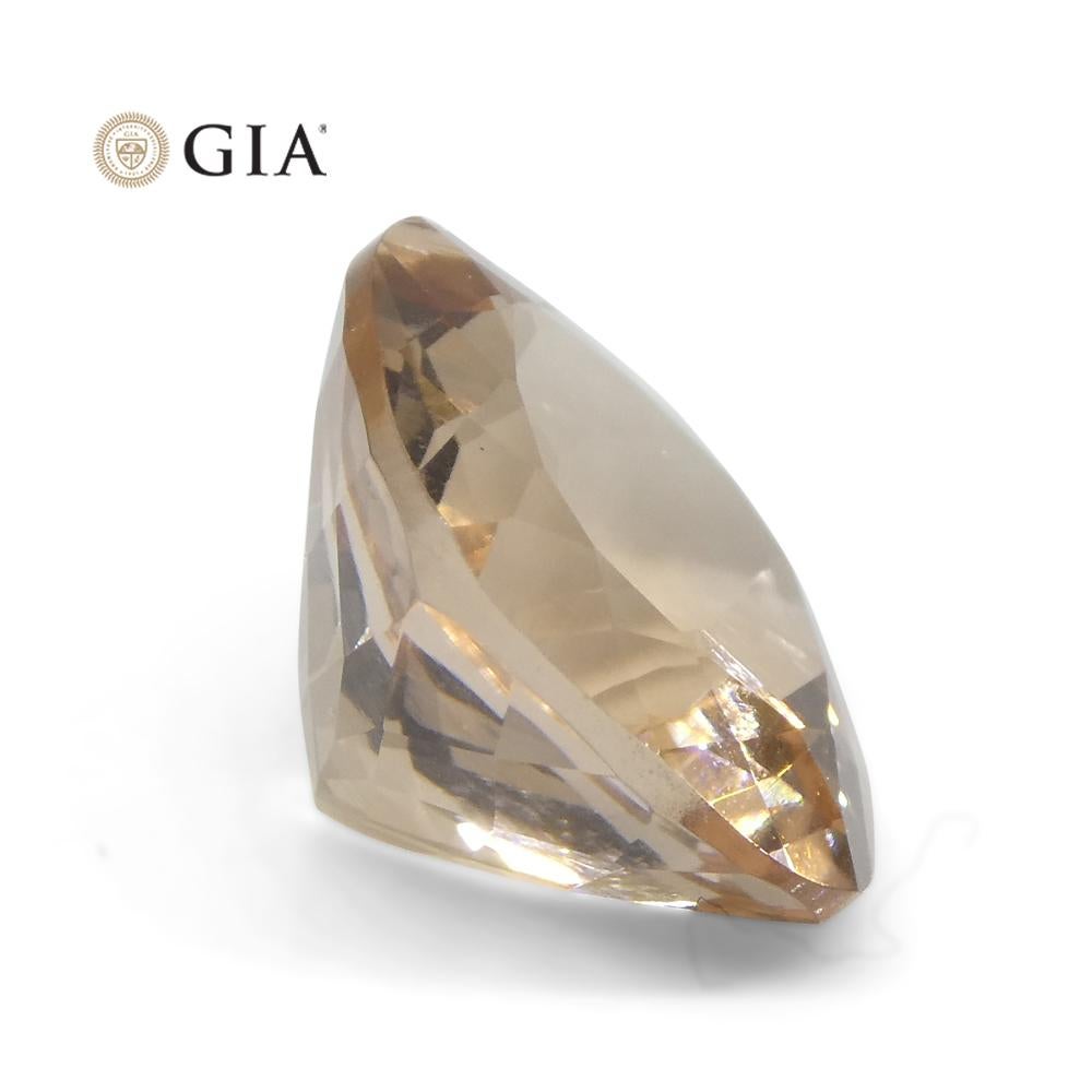 6.8ct Cushion Pinkish Orange Morganite GIA Certified For Sale 9