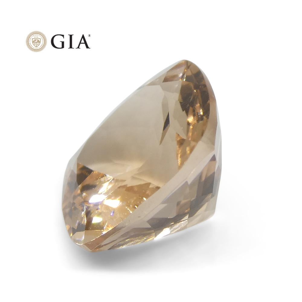 Women's or Men's 6.8ct Cushion Pinkish Orange Morganite GIA Certified For Sale