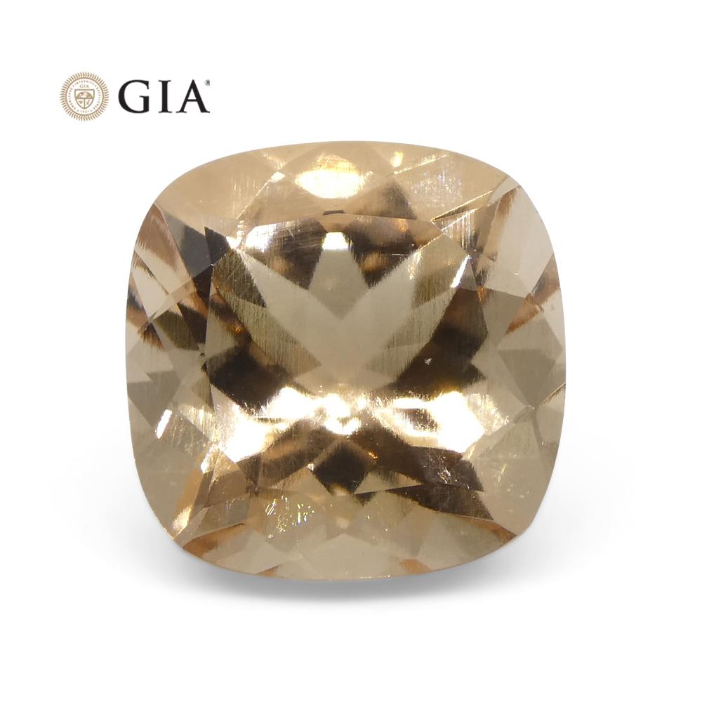6.8ct Cushion Pinkish Orange Morganite GIA Certified For Sale 2